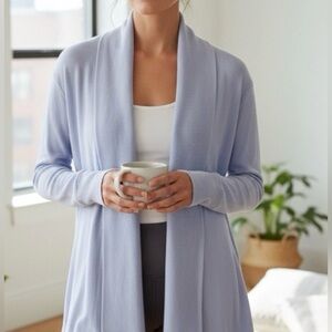Athleta Pranayama Soft Blue Open Cardigan, Size Large- Tall